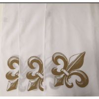 Large Gold Fleur de Lis on White Handkerchiefs (Dozen) (200 by 200)