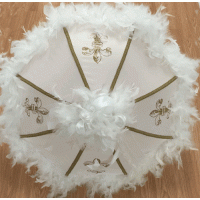 White and Gold Decoration on White Umbrella (200 by 200)