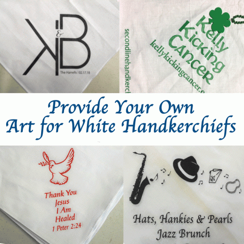Provide Own Art for White Handkerchiefs (Dozen) (480 by 480)
